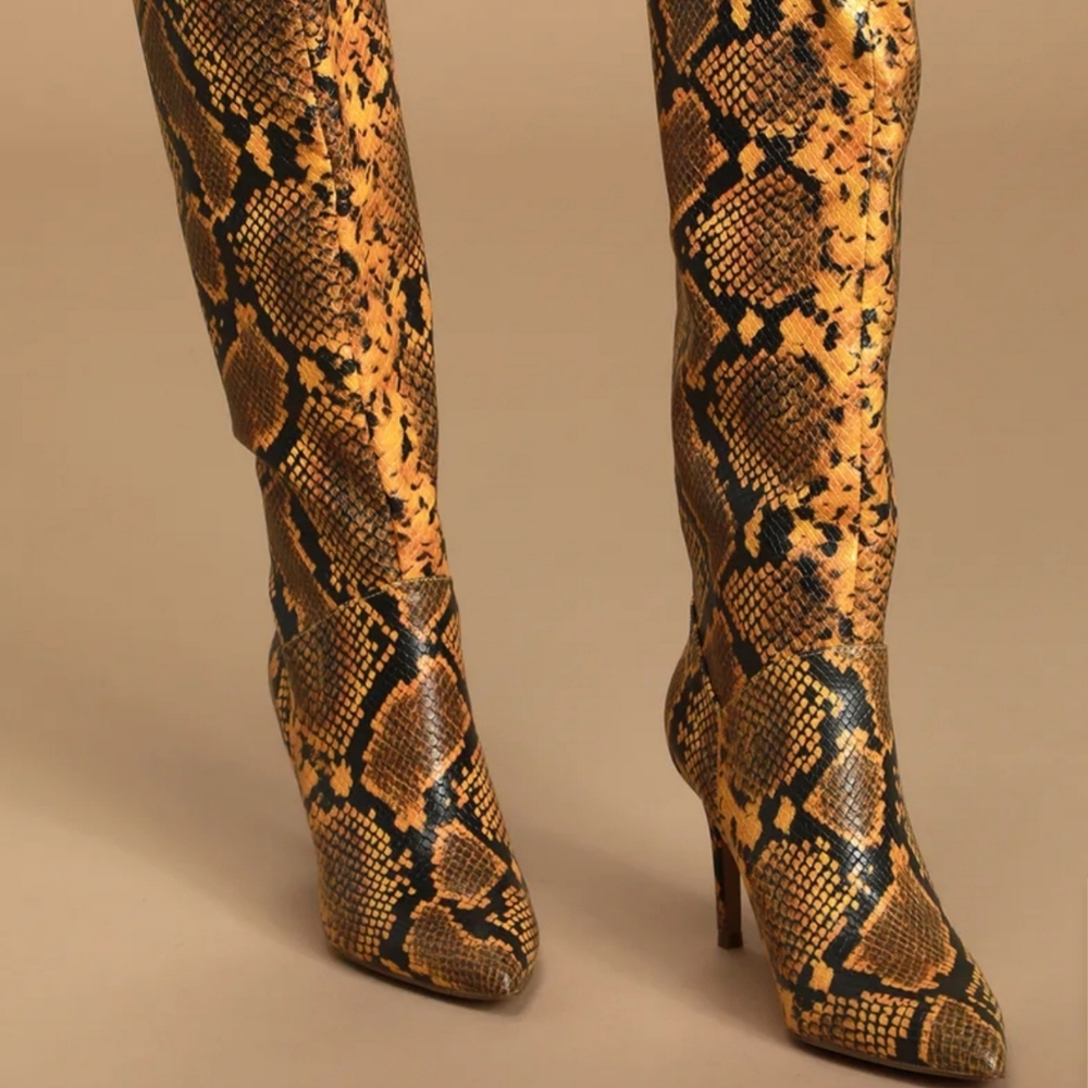 Steve Madden kings yellow snake high boots - Picture 4 of 4